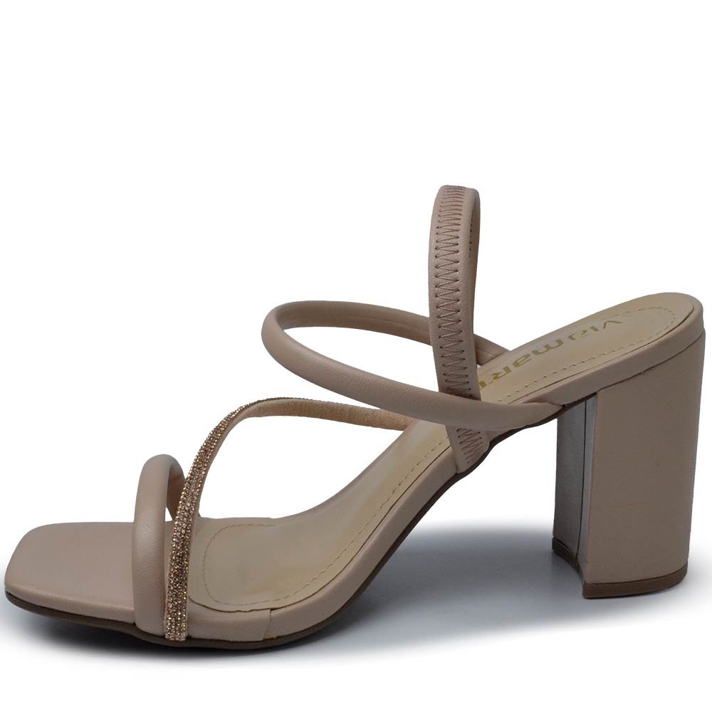 Sandália Via Marte Feminina Salto Alto 139-009-01 Bege 3