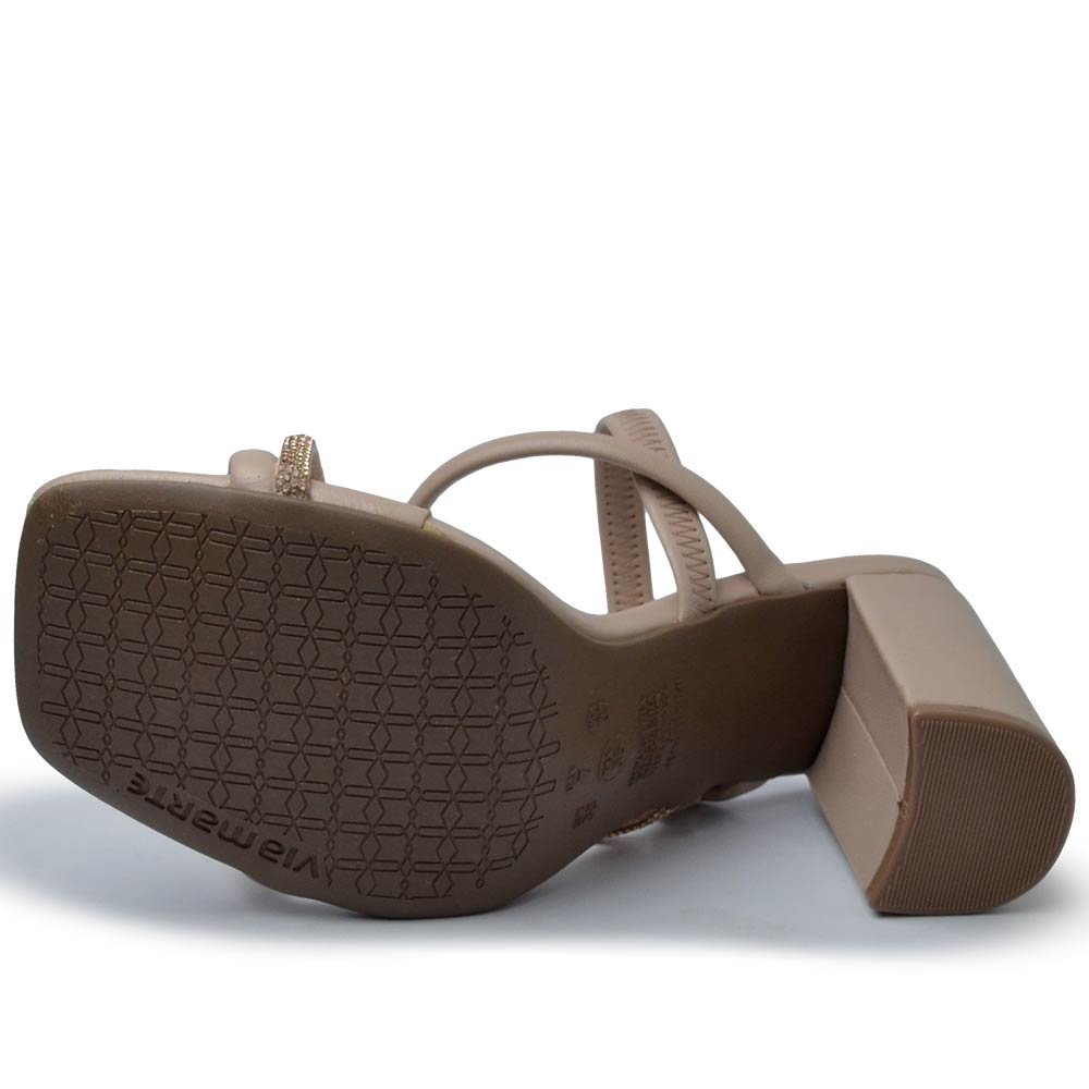 Sandália Via Marte Feminina Salto Alto 139-009-01 Bege 5