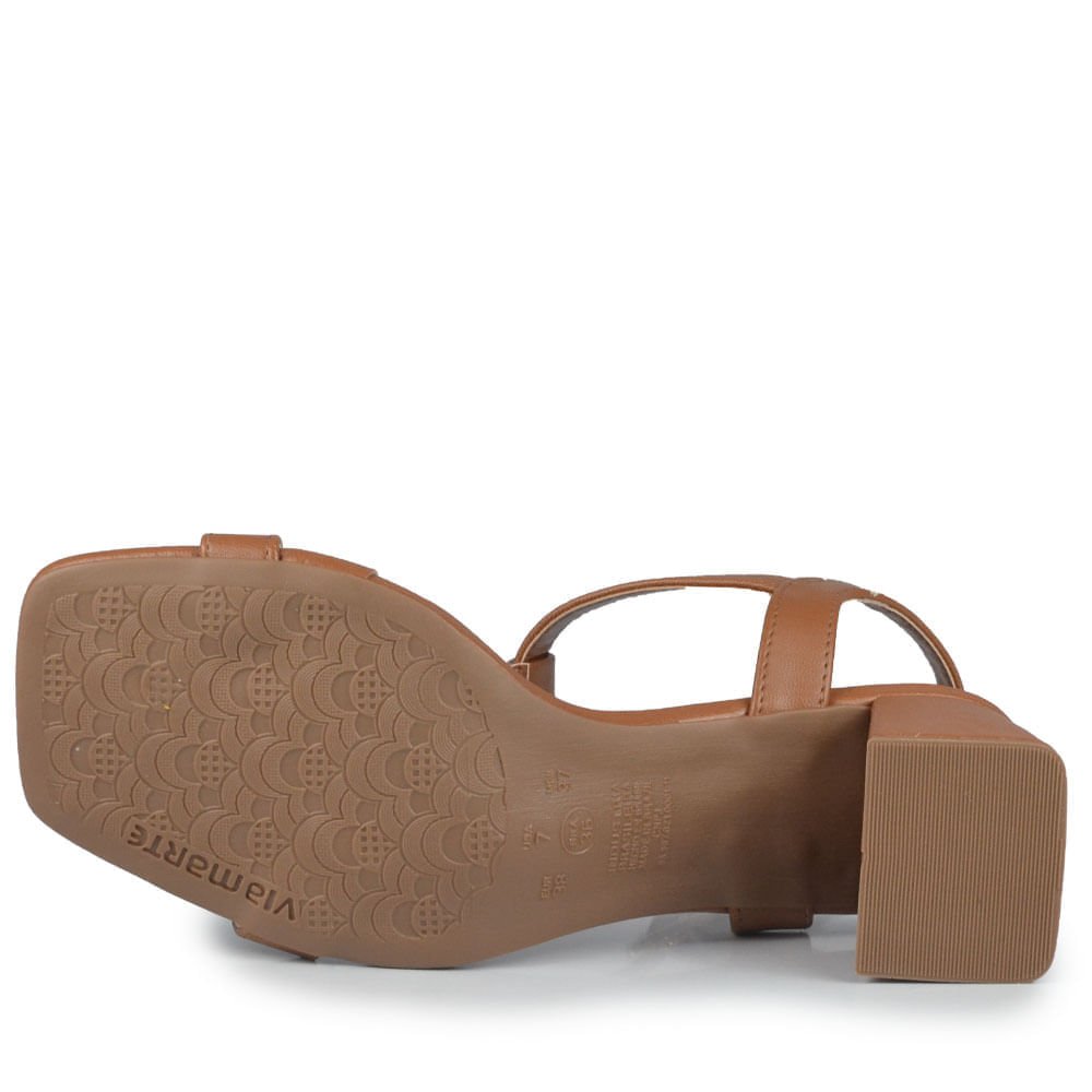 Sandália Via Marte Feminina Salto Bloco 171-036-01 Caramelo 5