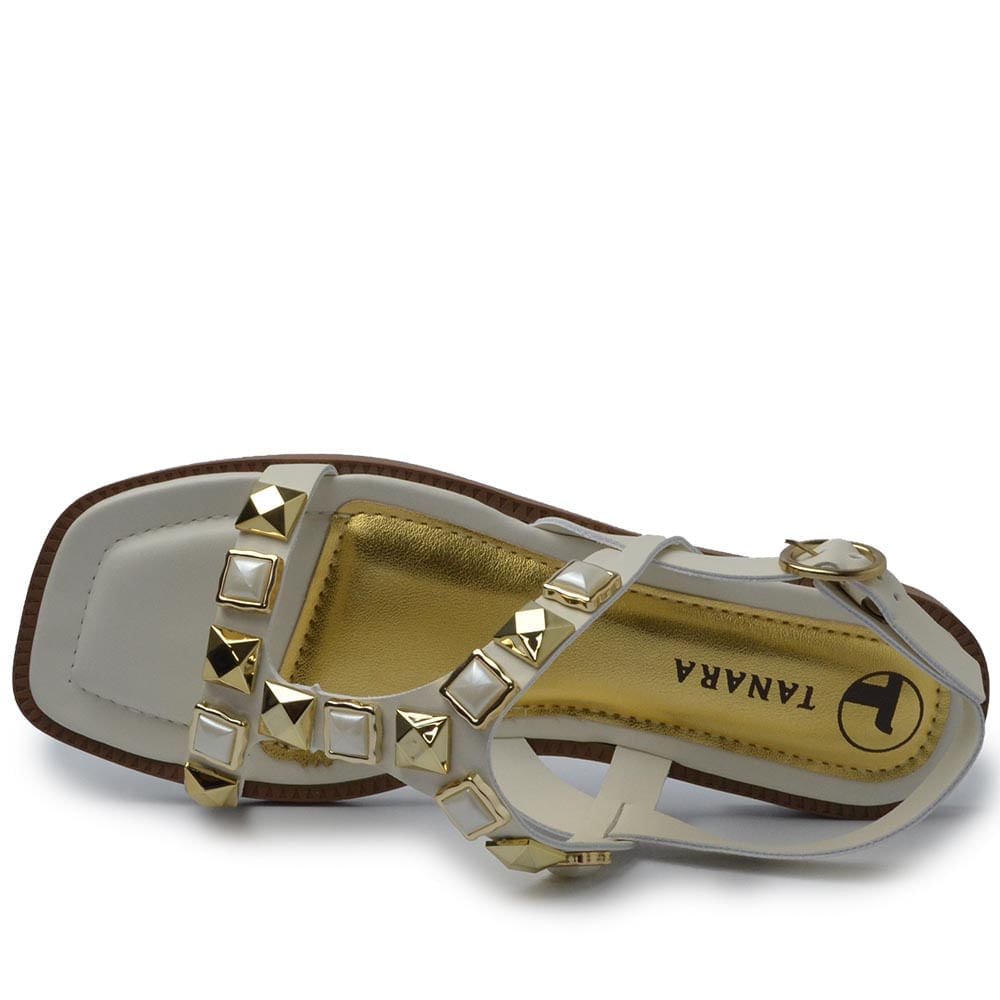 Sandália Rasteira Tanara Feminina T8626 Branco 4