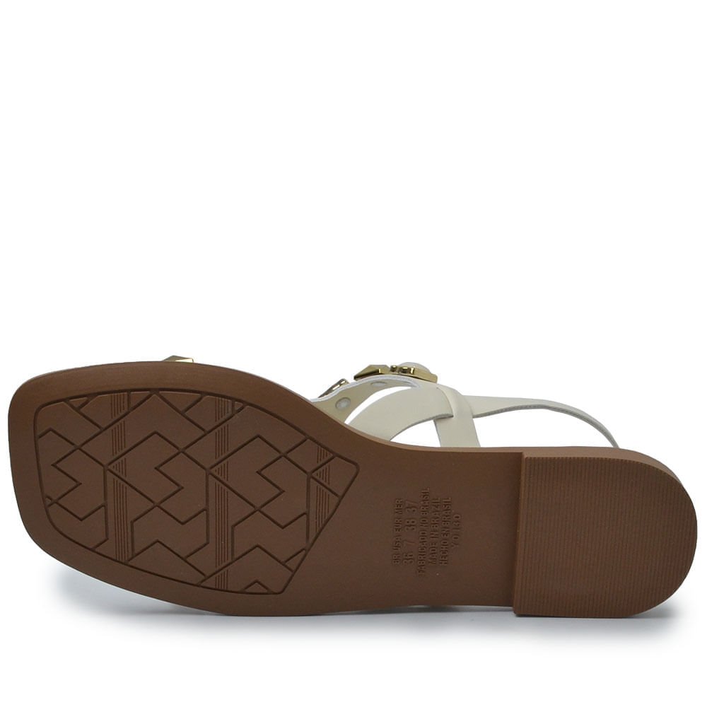 Sandália Rasteira Tanara Feminina T8626 Branco 5