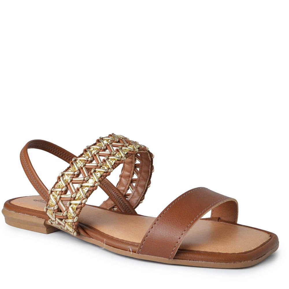 Sandália Rasteira Mississipi Feminina JO441 Marrom 2