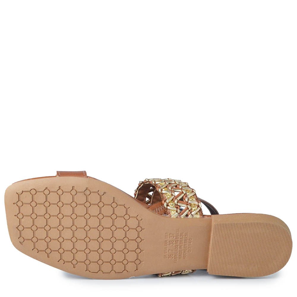 Sandália Rasteira Mississipi Feminina JO441 Marrom 5