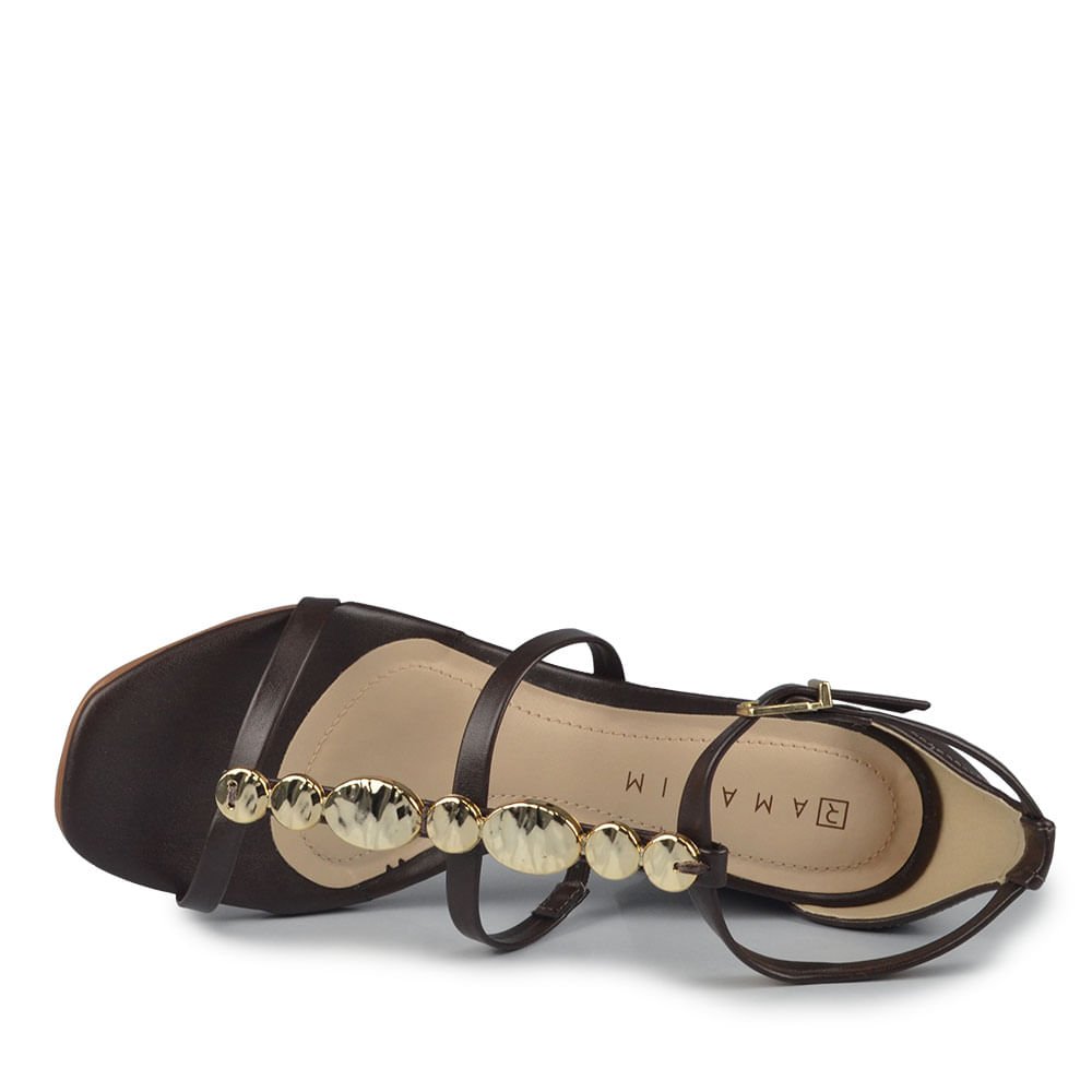 Sandália Ramarim Feminino Salto Bloco 2541207 Marrom 4