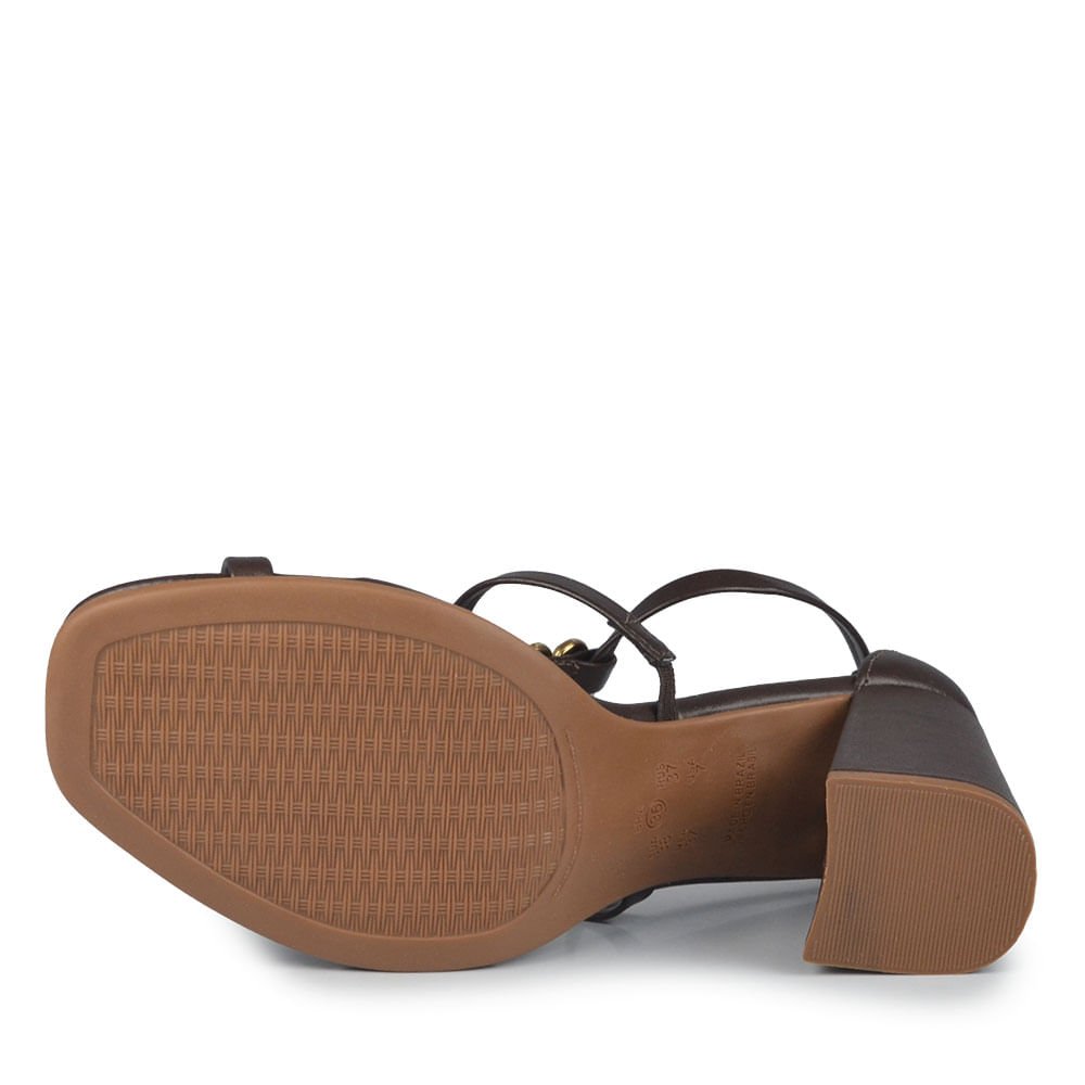 Sandália Ramarim Feminino Salto Bloco 2541207 Marrom 5