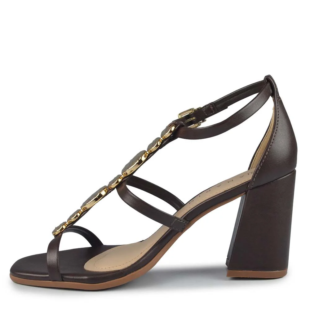 Sandália Ramarim Feminino Salto Bloco 2541207 Marrom 3