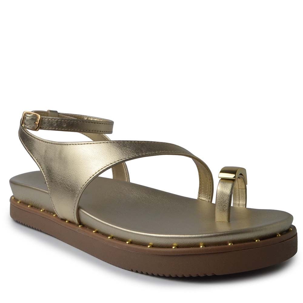 Sandália Papete Via Marte Feminina 169-016-01 Dourado 2