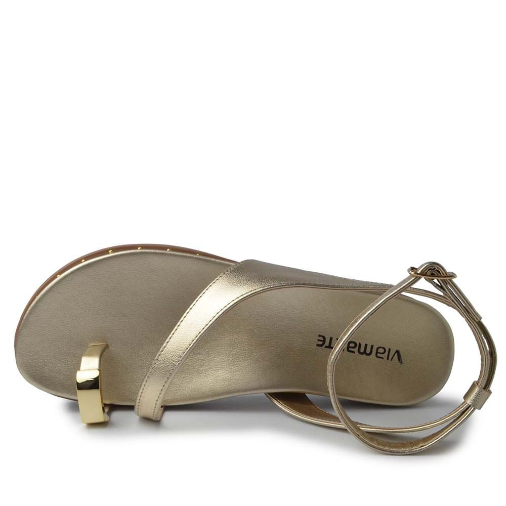 Sandália Papete Via Marte Feminina 169-016-01 Dourado 4