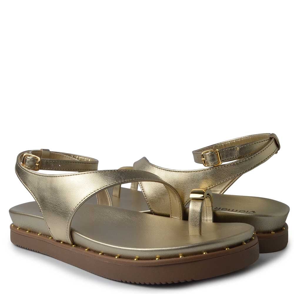 Sandália Papete Via Marte Feminina 169-016-01 Dourado 6