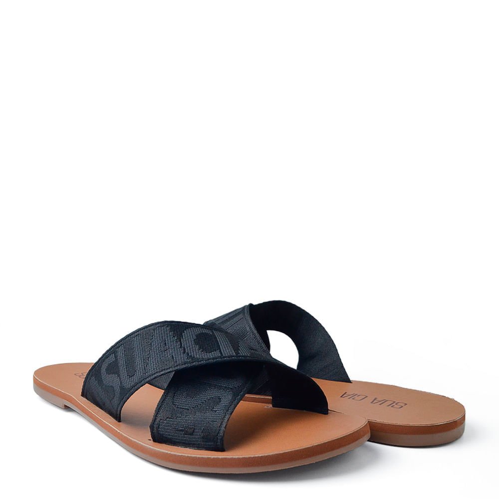 Sandália Rasteira Sua Cia Feminina 8395.16147 Preto 6