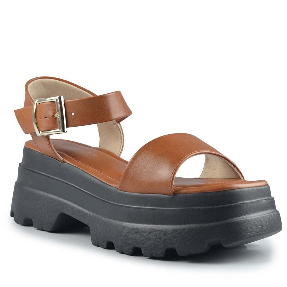 Sandália Papete Ramarim Feminina 2542202 Marrom 2