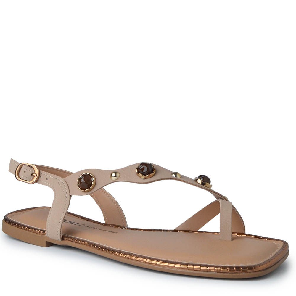 Sandália Rasteira Dakota Feminina Y9381 Bege 2