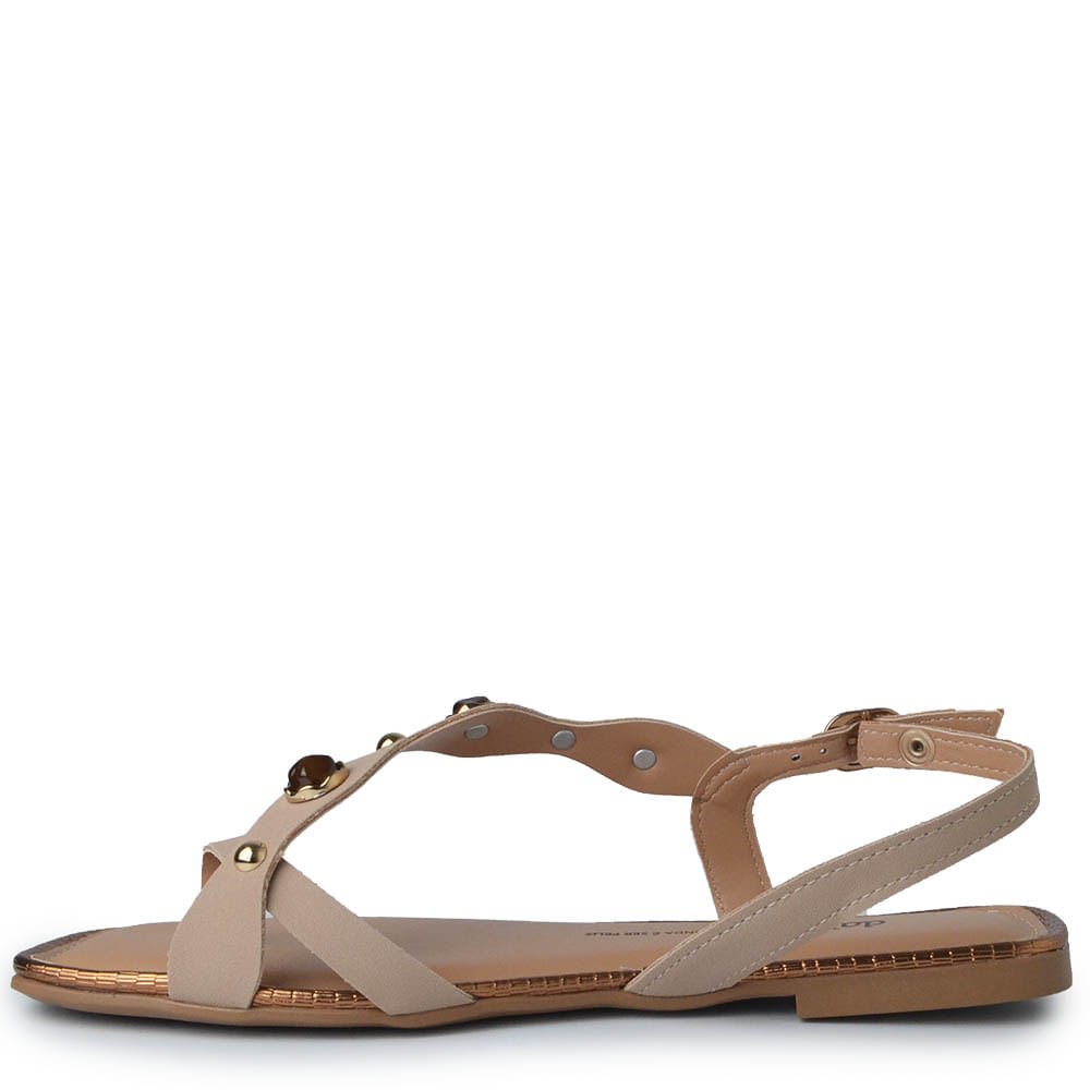 Sandália Rasteira Dakota Feminina Y9381 Bege 3