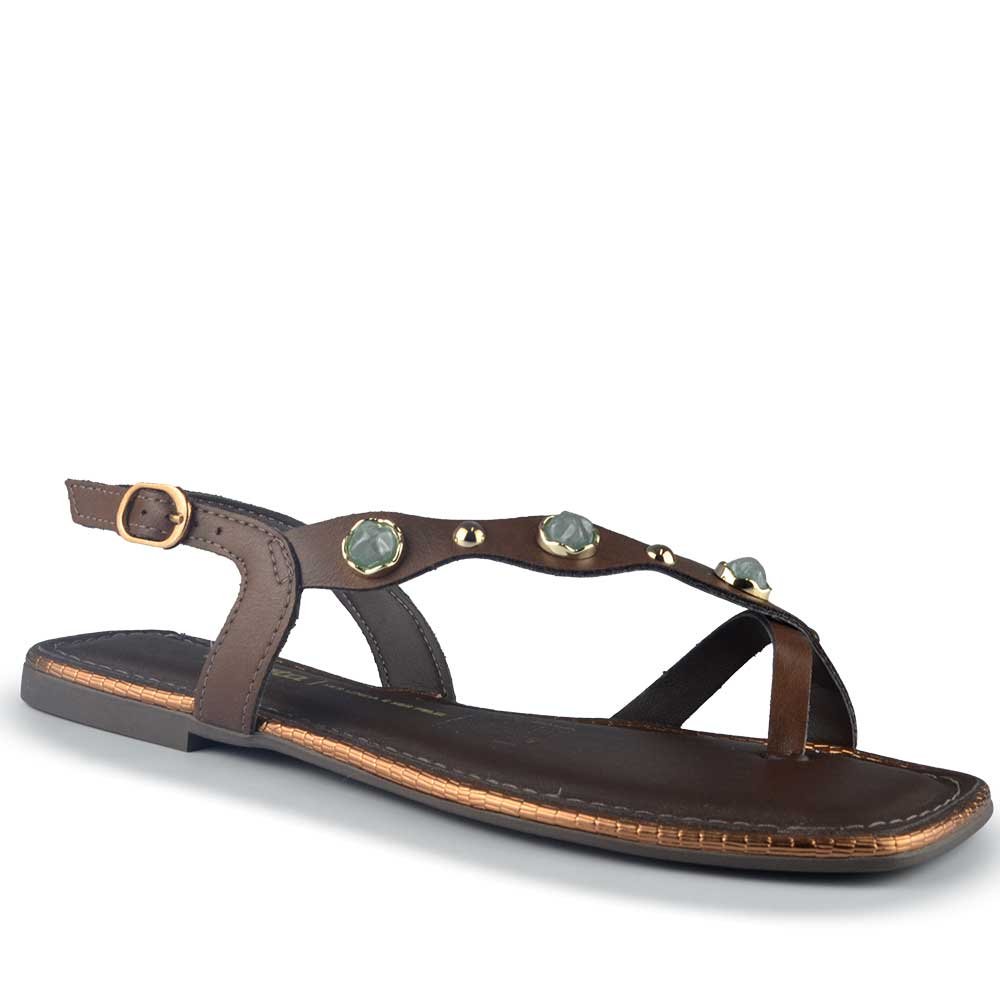 Sandália Rasteira Dakota Feminina Y9381 Café 2