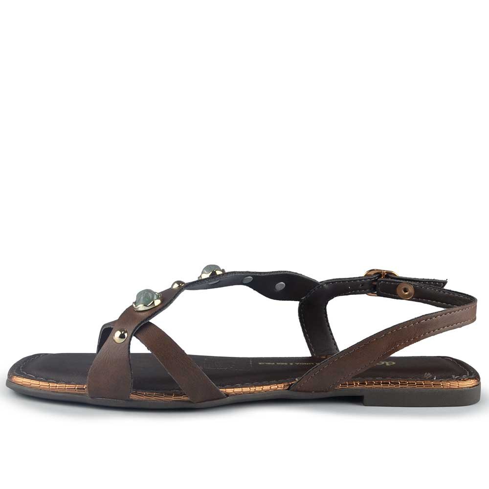 Sandália Rasteira Dakota Feminina Y9381 Café 3