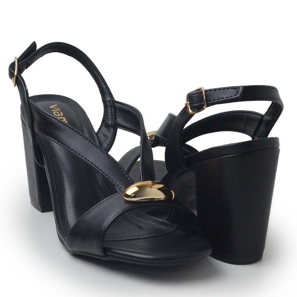Sandália Via Marte Feminina Salto Alto 164-001-01 Preto 6
