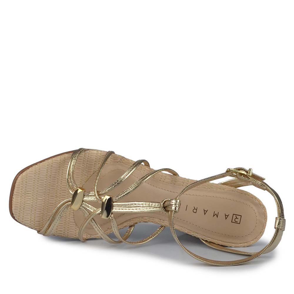 Sandália Ramarim Feminino Salto Bloco 2541204 Dourado 4