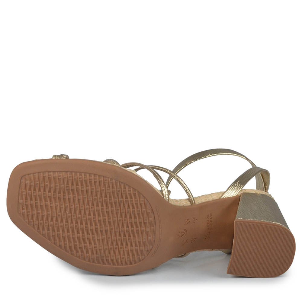 Sandália Ramarim Feminino Salto Bloco 2541204 Dourado 5