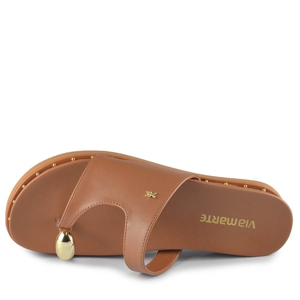 Sandália Papete Via Marte Feminina 169-022-01 Marrom 4