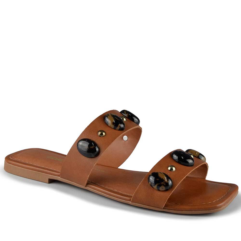 Sandália Rasteira Dakota Feminina Y9181 Marrom 2