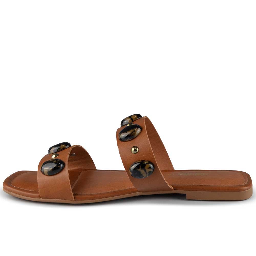 Sandália Rasteira Dakota Feminina Y9181 Marrom 3