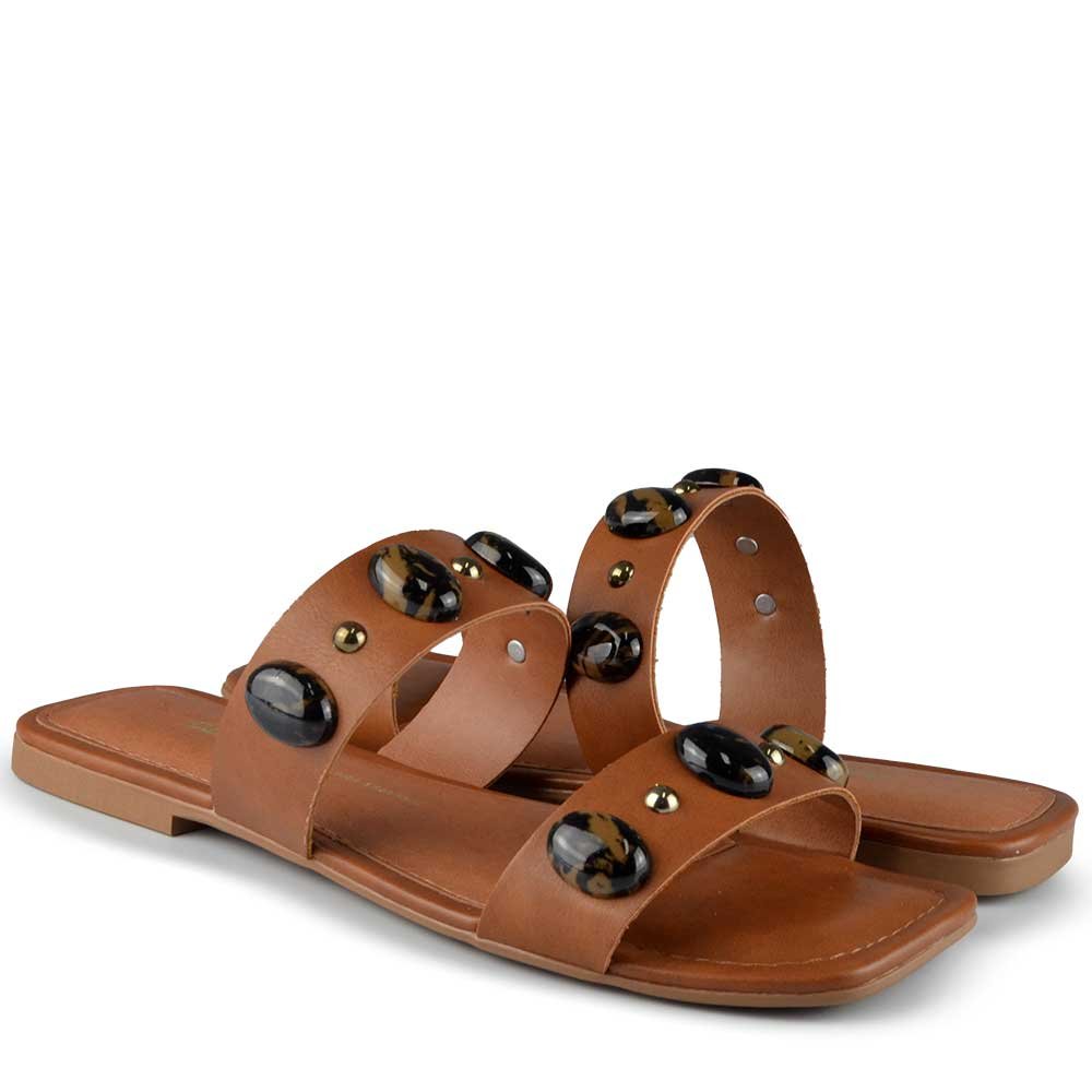 Sandália Rasteira Dakota Feminina Y9181 Marrom 6