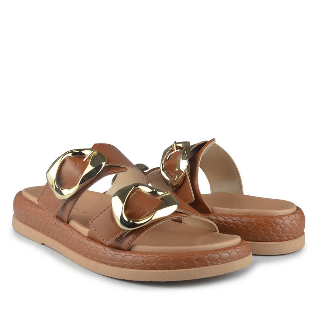 Sandália Papete Ramarim Feminina 2555204 Marrom 6