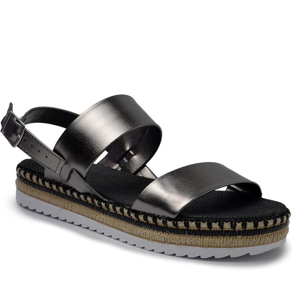 Sandália Flatform Moleca Feminina 5447.518 Prata 2