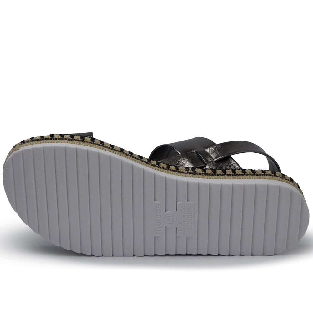 Sandália Flatform Moleca Feminina 5447.518 Prata 5