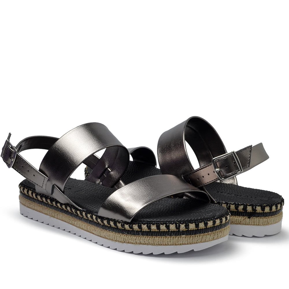 Sandália Flatform Moleca Feminina 5447.518 Prata 6