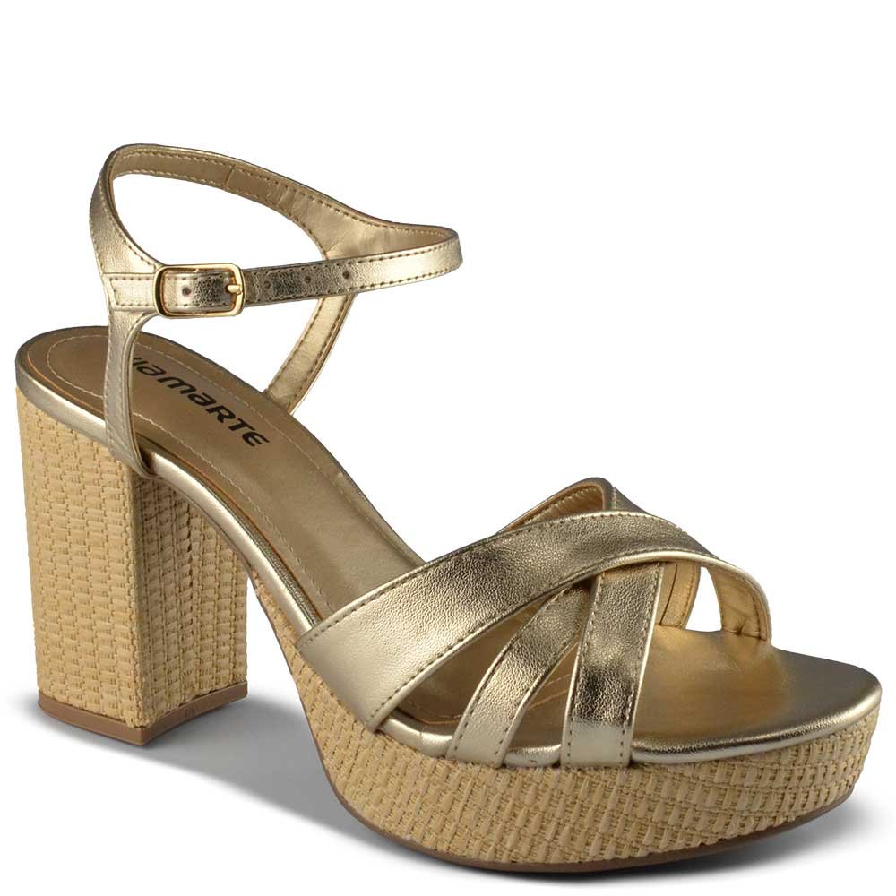 Sandália Salto Alto Via Marte Feminina 141-026-01 Dourado 2