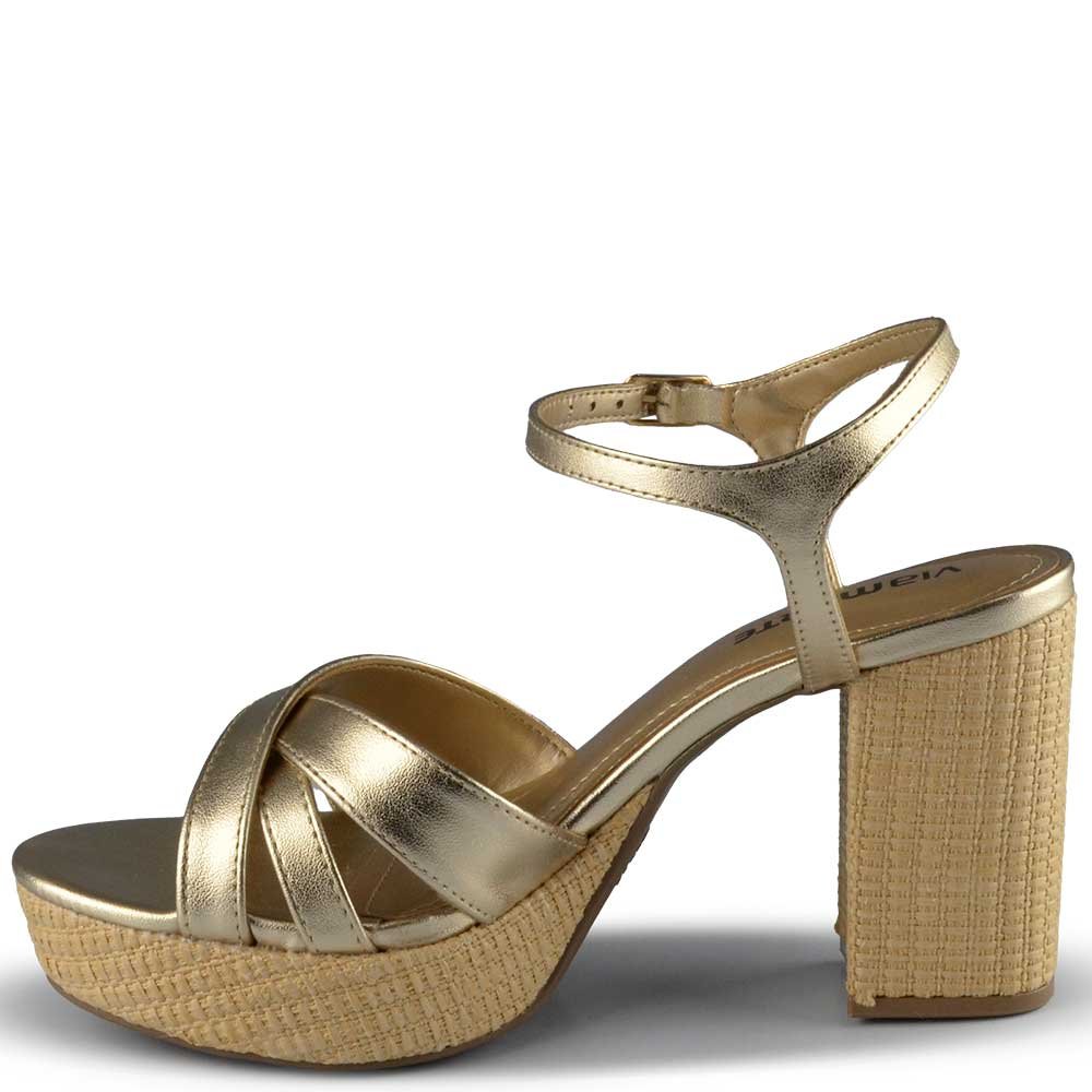 Sandália Salto Alto Via Marte Feminina 141-026-01 Dourado 3
