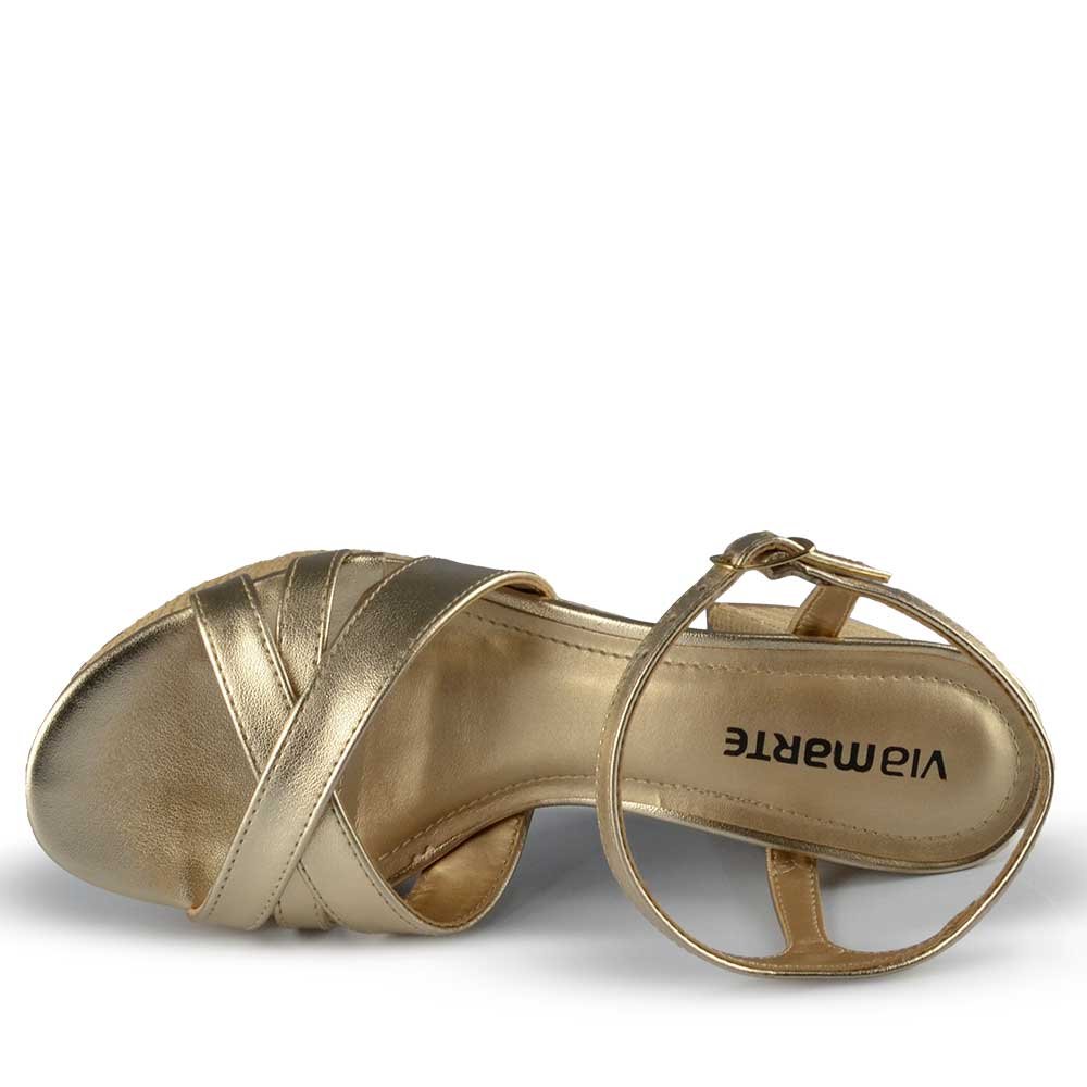 Sandália Salto Alto Via Marte Feminina 141-026-01 Dourado 4