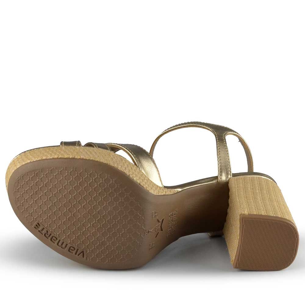 Sandália Salto Alto Via Marte Feminina 141-026-01 Dourado 5