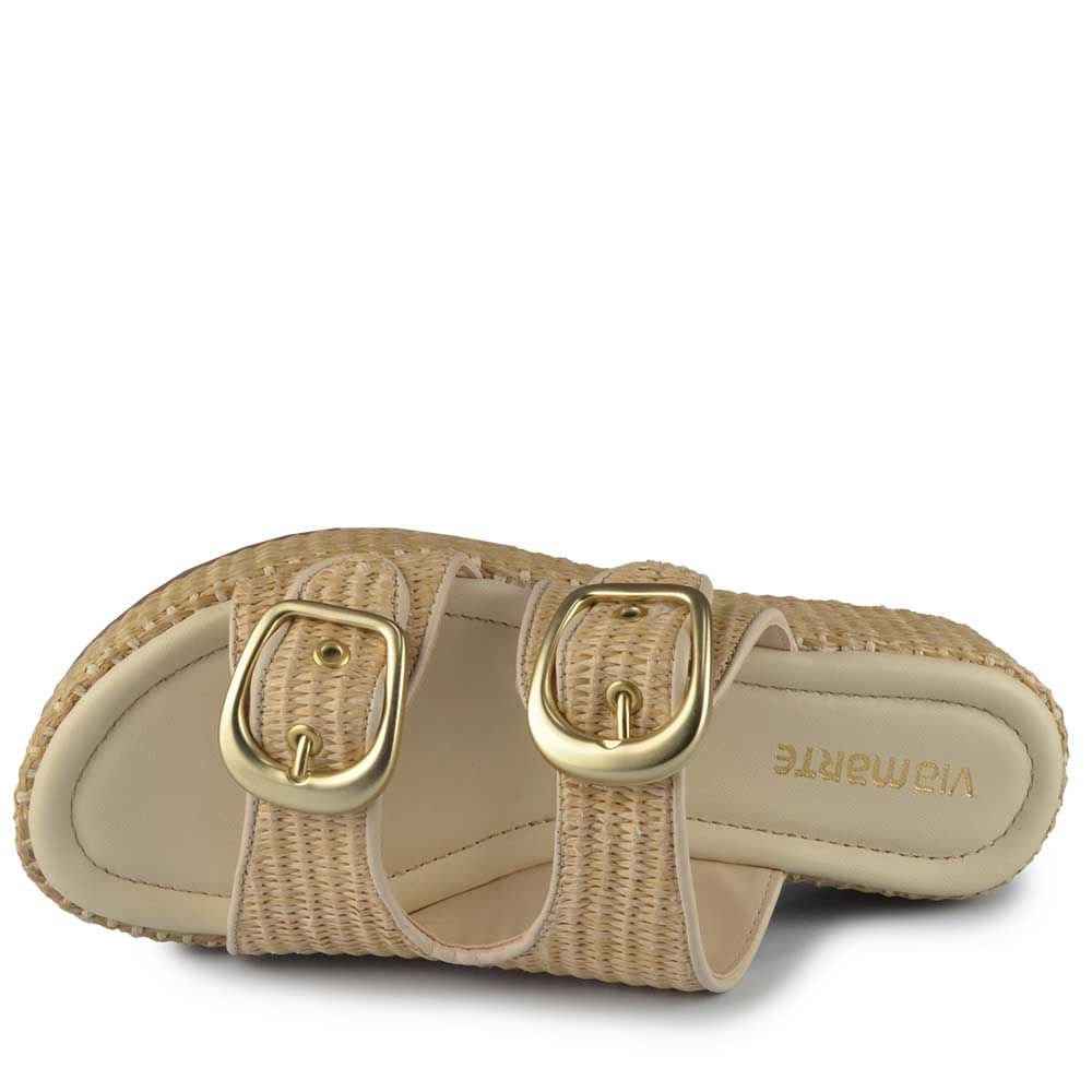 Sandália Papete Via Marte Feminina 312-006-01 Bege 4