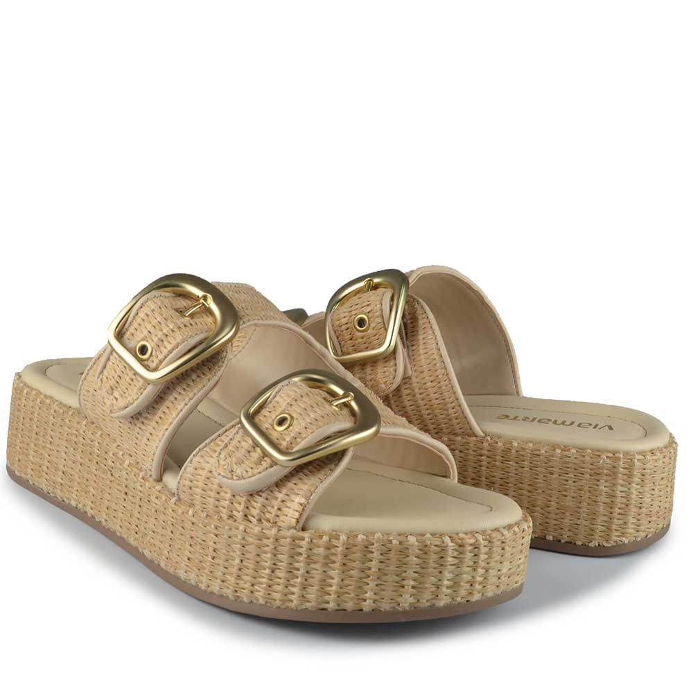 Sandália Papete Via Marte Feminina 312-006-01 Bege 6