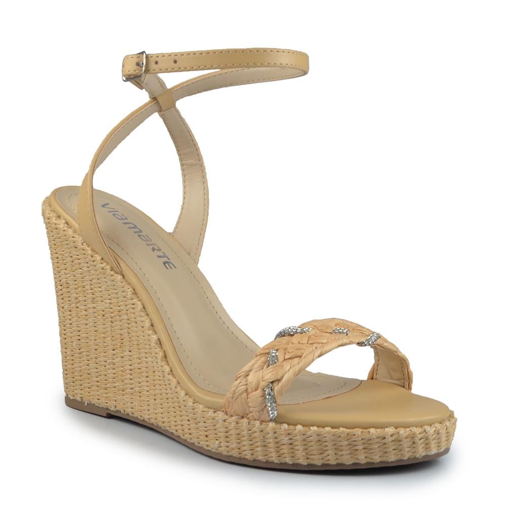 Sandália Anabela Via Marte Feminina 295-007-01 Bege 2