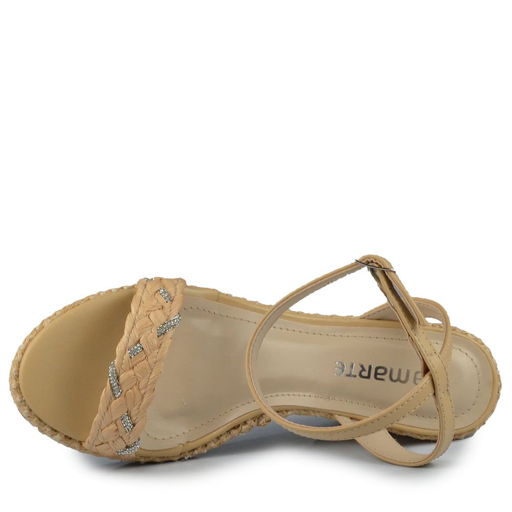 Sandália Anabela Via Marte Feminina 295-007-01 Bege 4