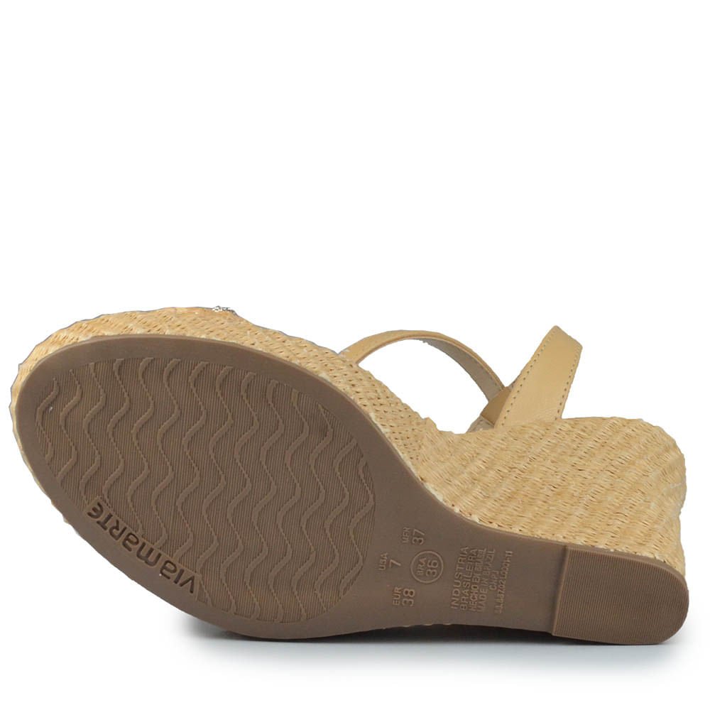 Sandália Anabela Via Marte Feminina 295-007-01 Bege 5