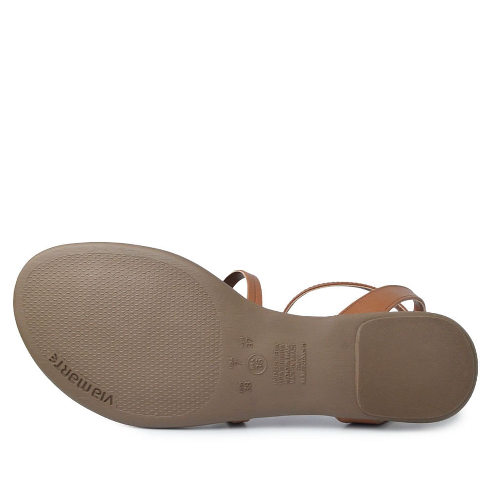 Sandália Rasteira Via Marte Feminina 331-005-01 Marrom 5