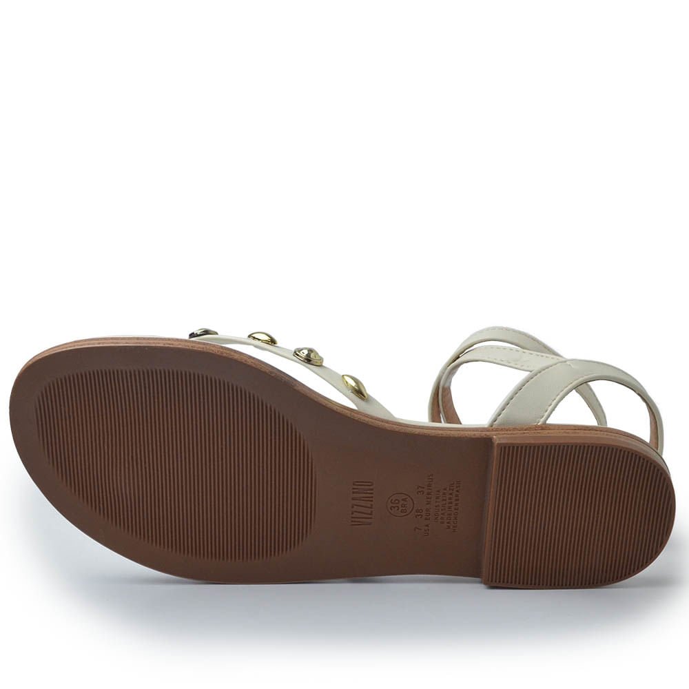 Sandália Rasteira Vizzano Feminina 6523.103 Branco 5