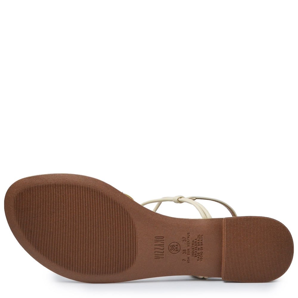 Sandália Rasteira Vizzano Feminino 6371.1001 Bege 5