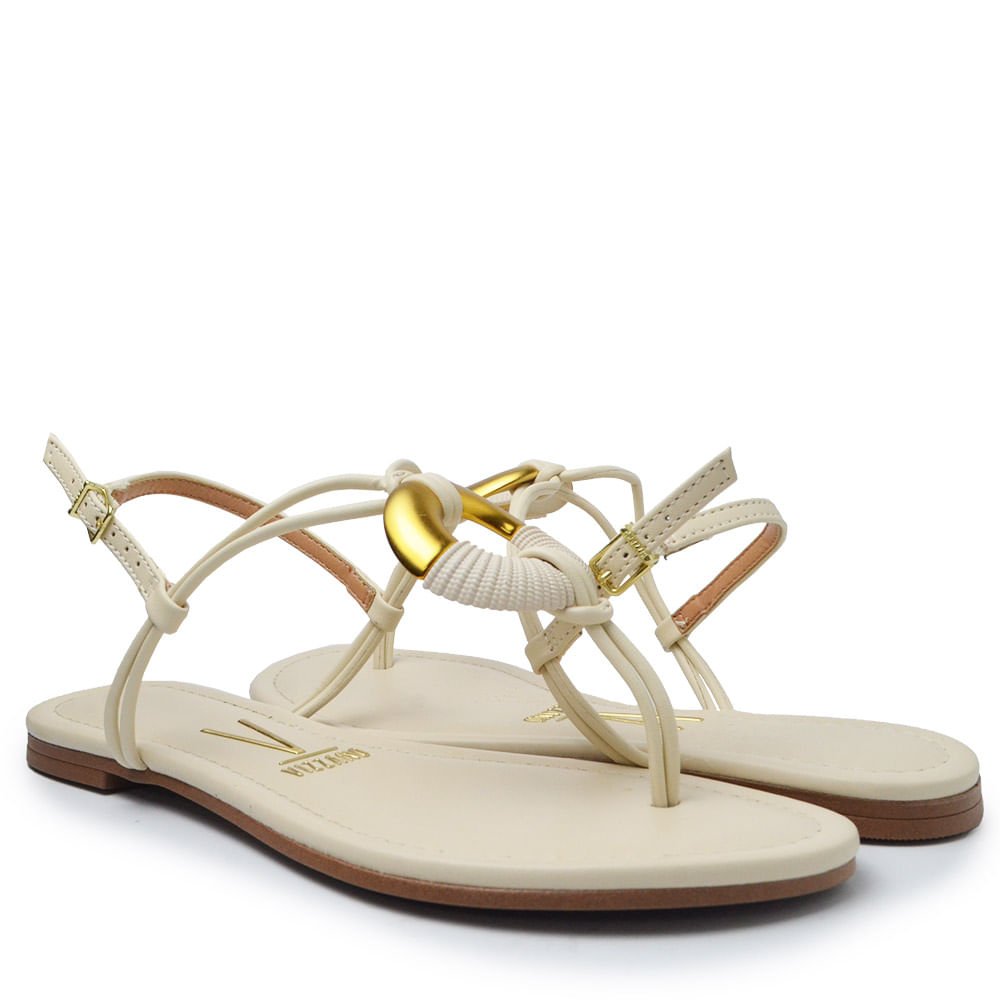 Sandália Rasteira Vizzano Feminino 6371.1001 Bege 6