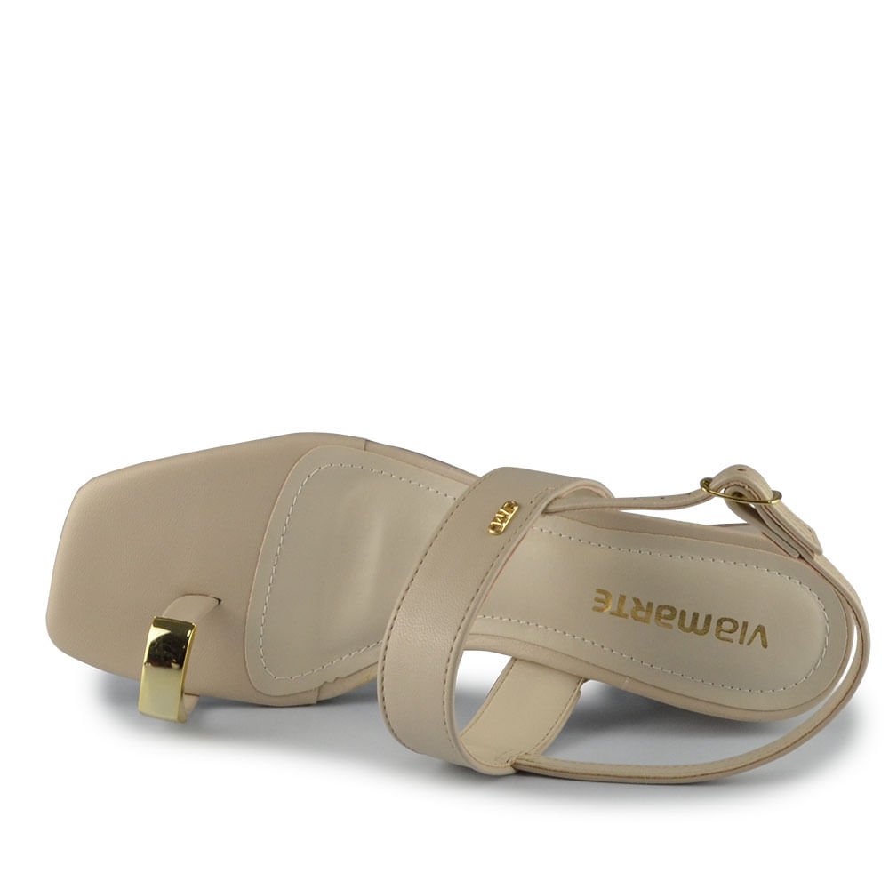 Sandália Salto Bloco Via Marte Feminina 264-007-01 Bege 4