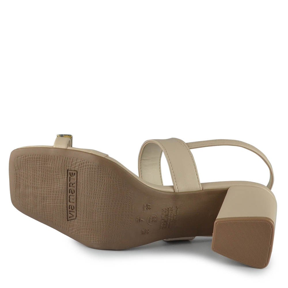 Sandália Salto Bloco Via Marte Feminina 264-007-01 Bege 5