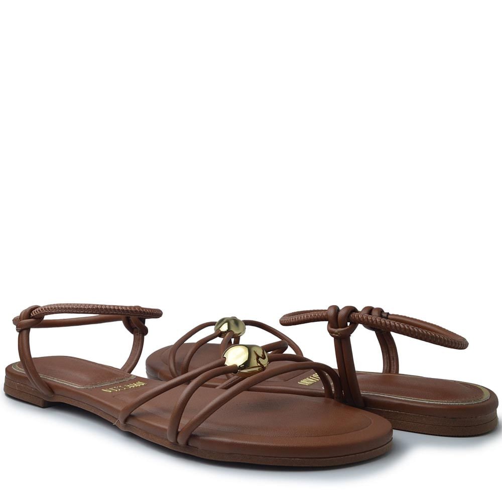 Sandália Rasteira Vizzano Feminina 6528.109 Marrom 6