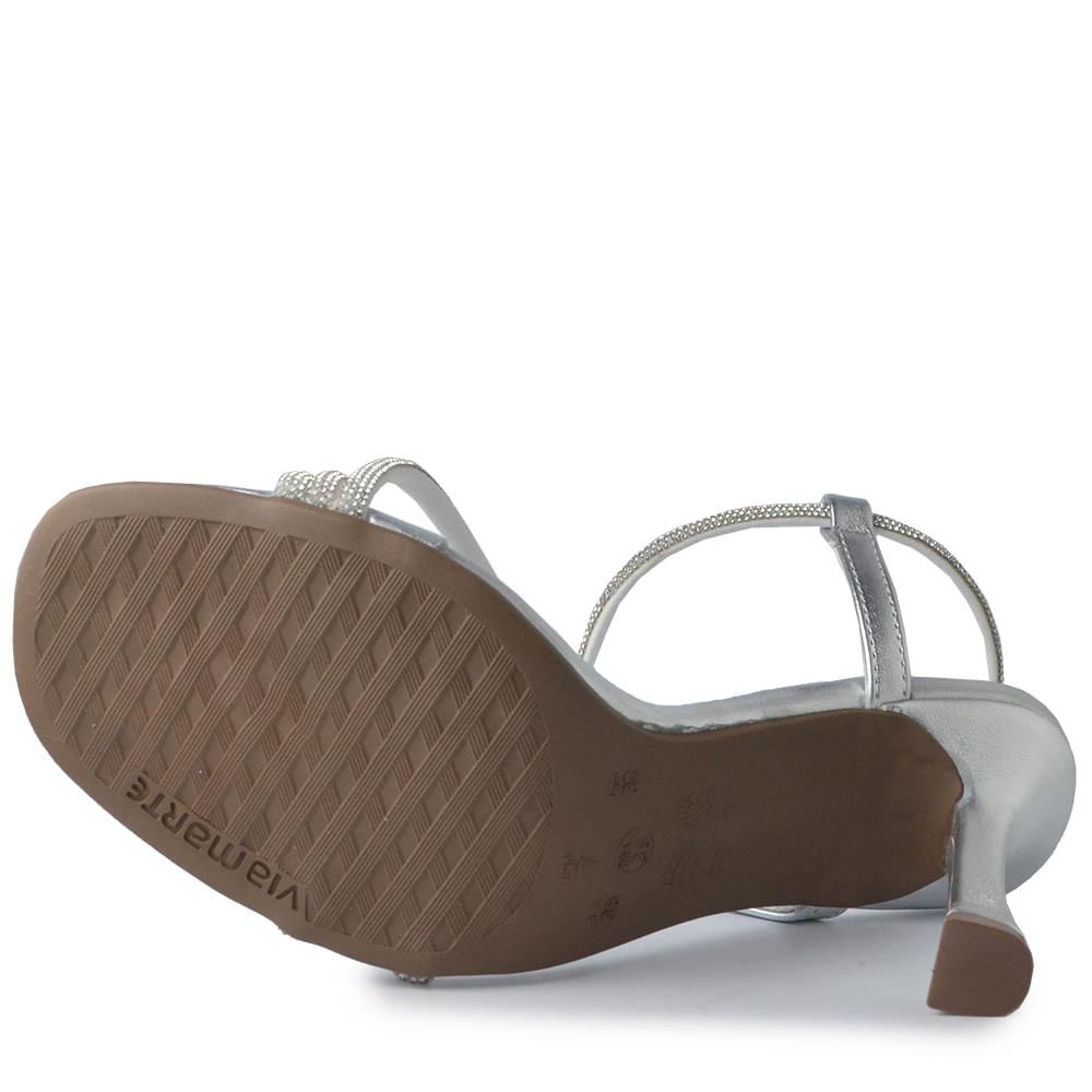 Sandália Via Marte Salto Alto Feminina 195-003-03 Prata 5