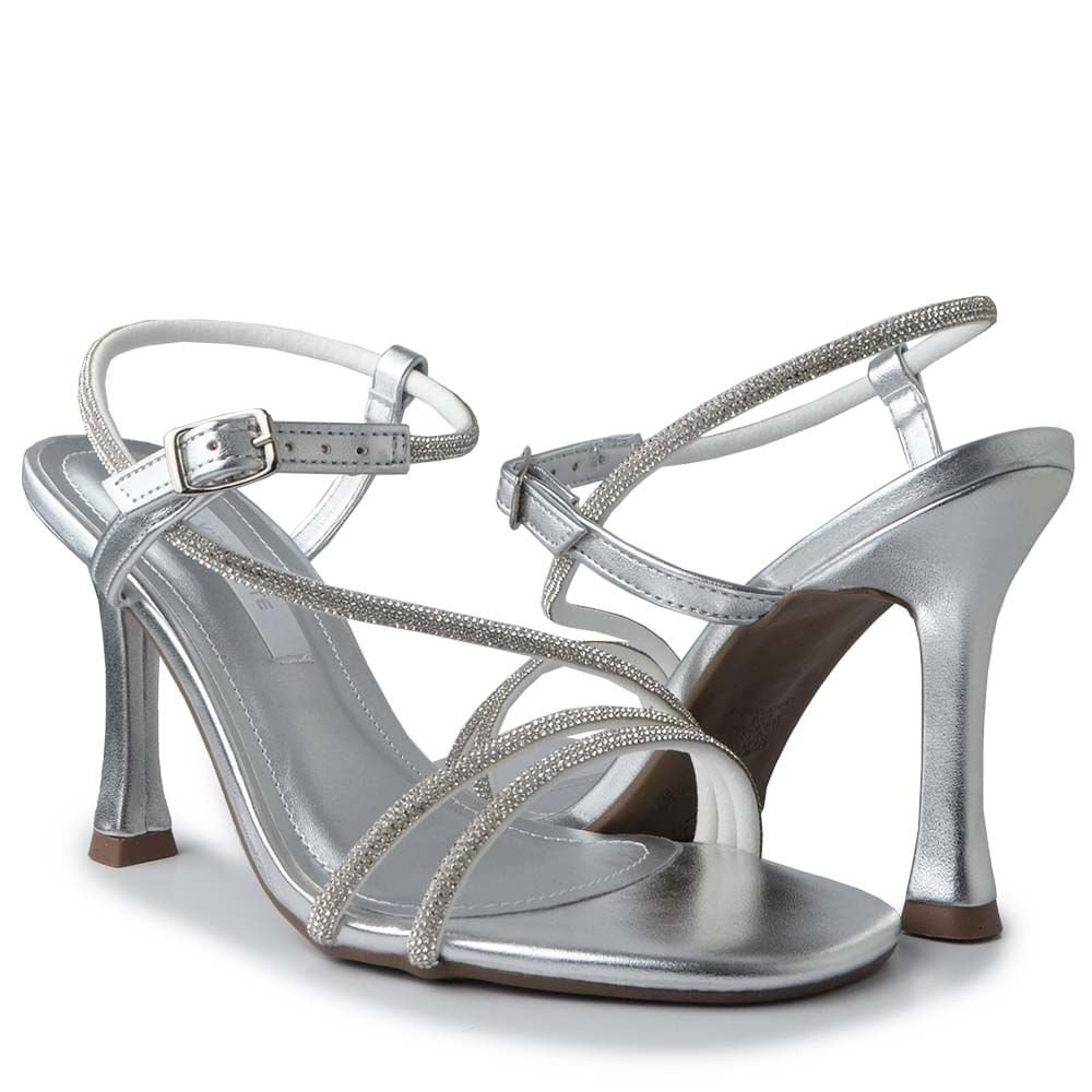 Sandália Via Marte Salto Alto Feminina 195-003-03 Prata 6