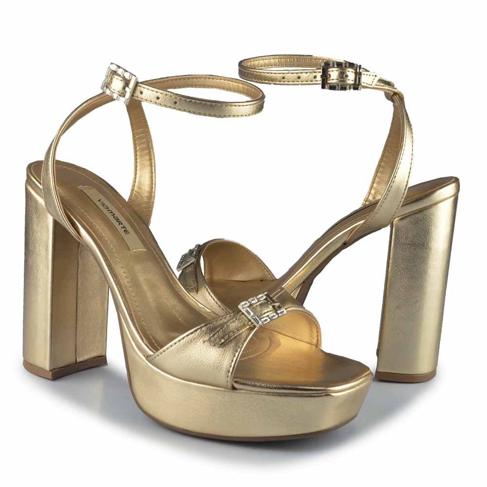 Sandália Salto Alto Via Marte Feminina 284-001-01 Dourado 6