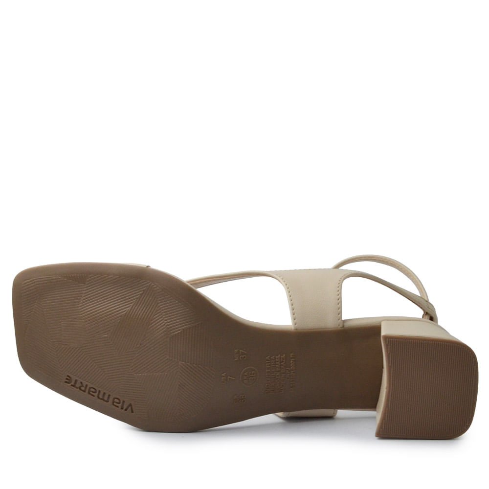 Sandália Via Marte Feminina Salto Bloco 199-025-01 Branco 5